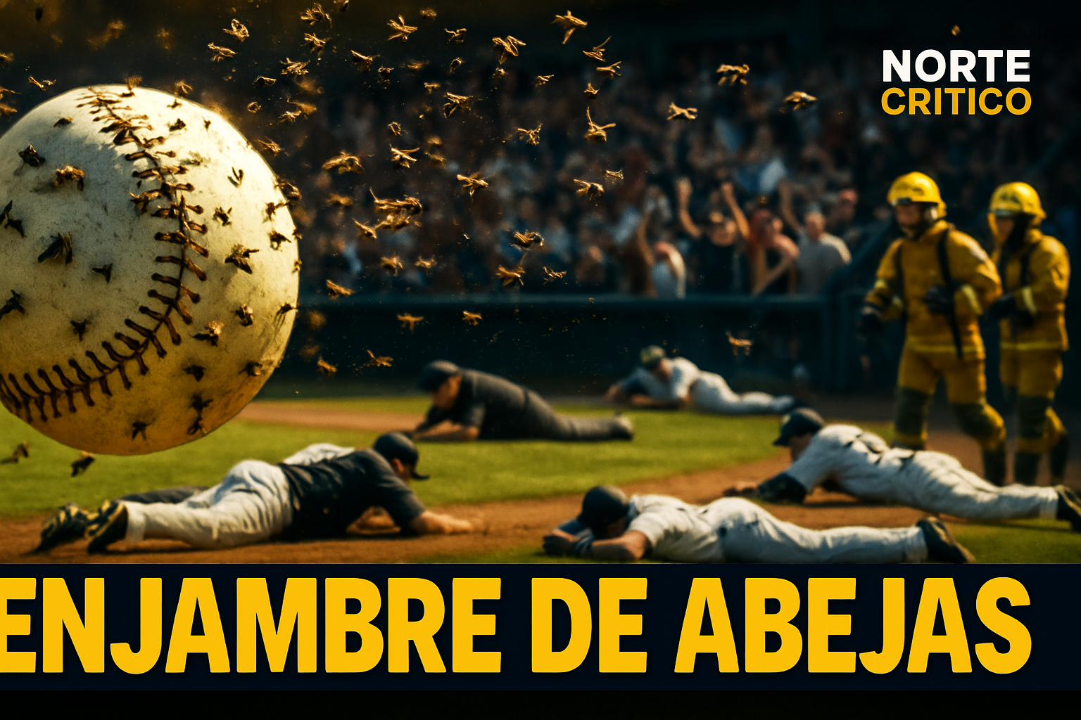 Enjambre de abejas provoca suspensión de partido en Chihuahua y obliga a jugadores y público a tirarse al suelo